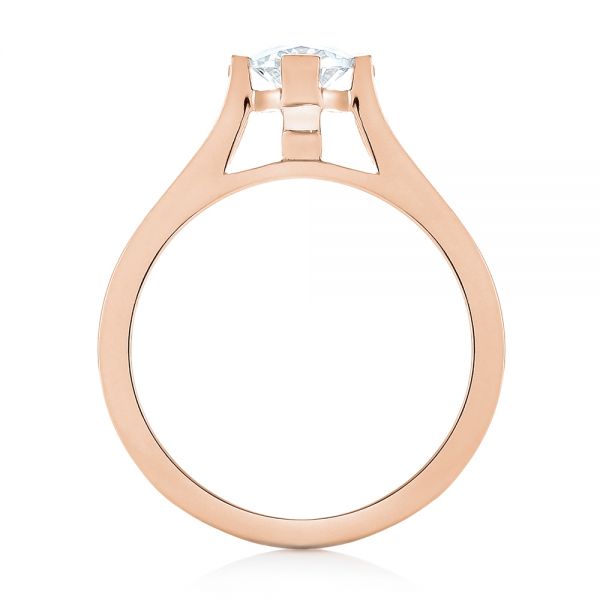 18k Rose Gold 18k Rose Gold Solitaire Diamond Engagement Ring - Front View -  103274