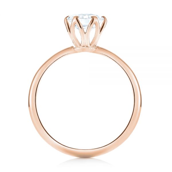 18k Rose Gold 18k Rose Gold Solitaire Diamond Engagement Ring - Front View -  103296