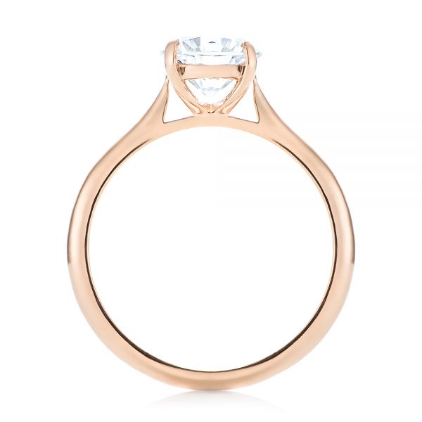 14k Rose Gold Solitaire Diamond Engagement Ring - Front View -  103297