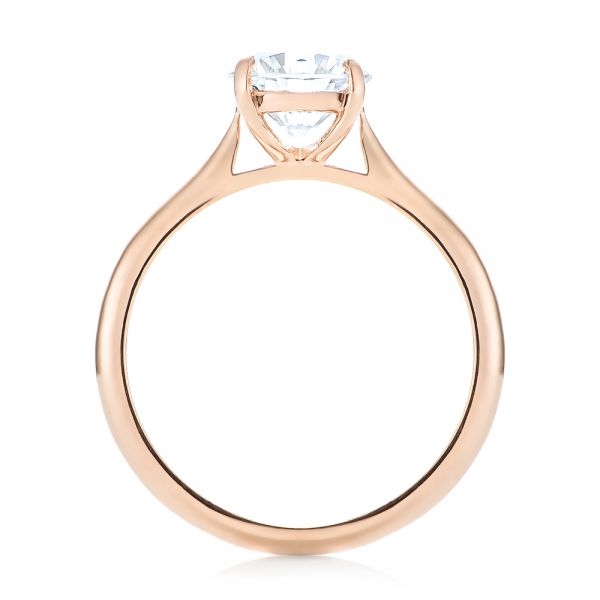 18k Rose Gold 18k Rose Gold Solitaire Diamond Engagement Ring - Front View -  103297