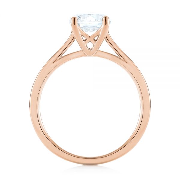18k Rose Gold 18k Rose Gold Solitaire Diamond Engagement Ring - Front View - 104087