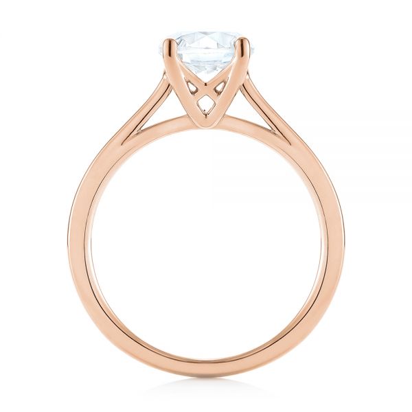 18k Rose Gold 18k Rose Gold Solitaire Diamond Engagement Ring - Front View -  104087