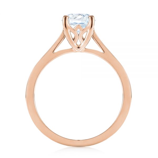 14k Rose Gold 14k Rose Gold Solitaire Diamond Engagement Ring - Front View -  104116