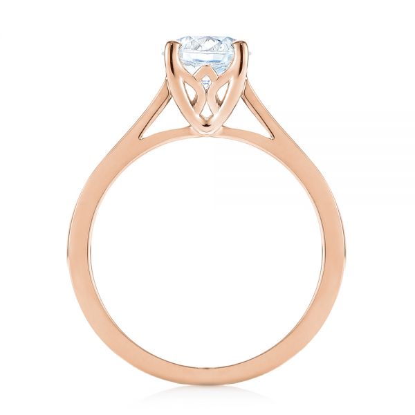 14k Rose Gold 14k Rose Gold Solitaire Diamond Engagement Ring - Front View - 104116