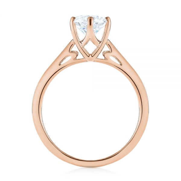 18k Rose Gold 18k Rose Gold Solitaire Diamond Engagement Ring - Front View - 104120
