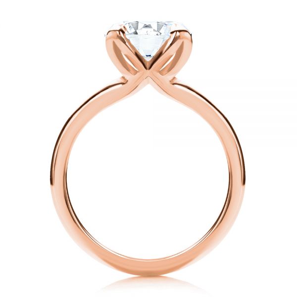 14k Rose Gold 14k Rose Gold Solitaire Diamond Engagement Ring - Front View -  107132