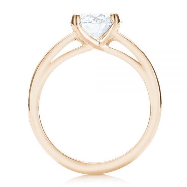 18k Rose Gold 18k Rose Gold Solitaire Diamond Engagement Ring - Front View -  107133