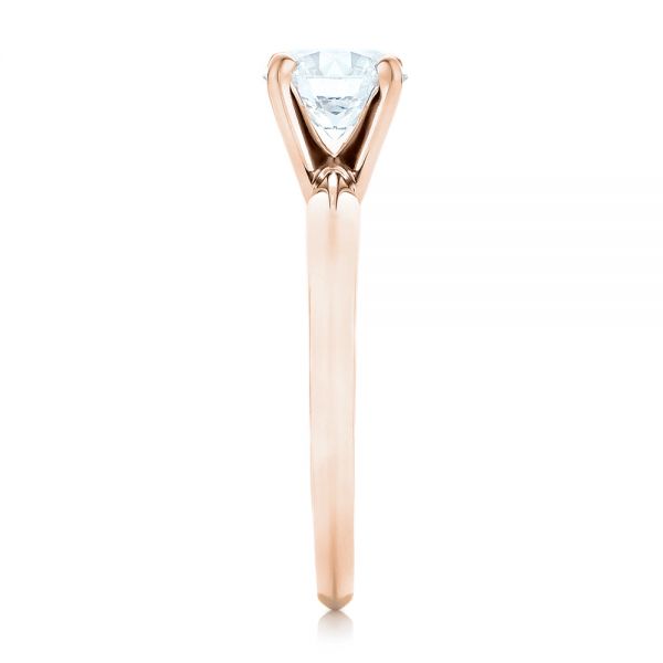 18k Rose Gold 18k Rose Gold Solitaire Diamond Engagement Ring - Side View -  103141