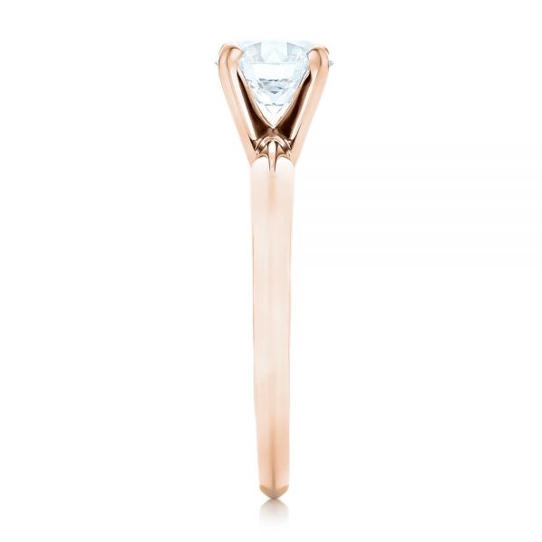 18k Rose Gold 18k Rose Gold Solitaire Diamond Engagement Ring - Side View - 103141