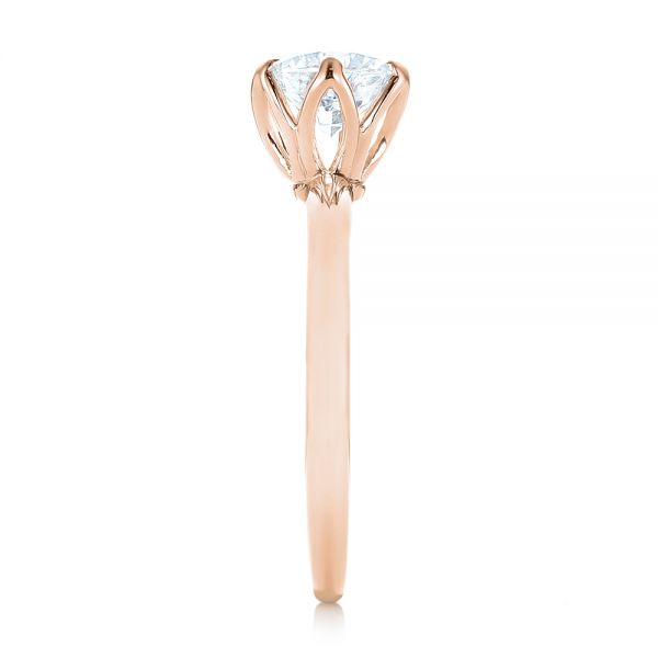 14k Rose Gold 14k Rose Gold Solitaire Diamond Engagement Ring - Side View -  103296