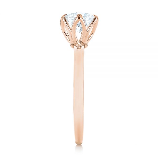 14k Rose Gold 14k Rose Gold Solitaire Diamond Engagement Ring - Side View - 103296