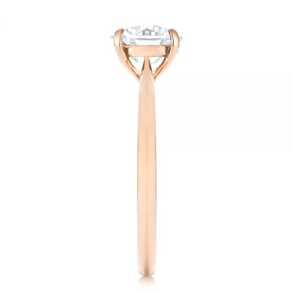 14k Rose Gold Solitaire Diamond Engagement Ring - Side View -  103297