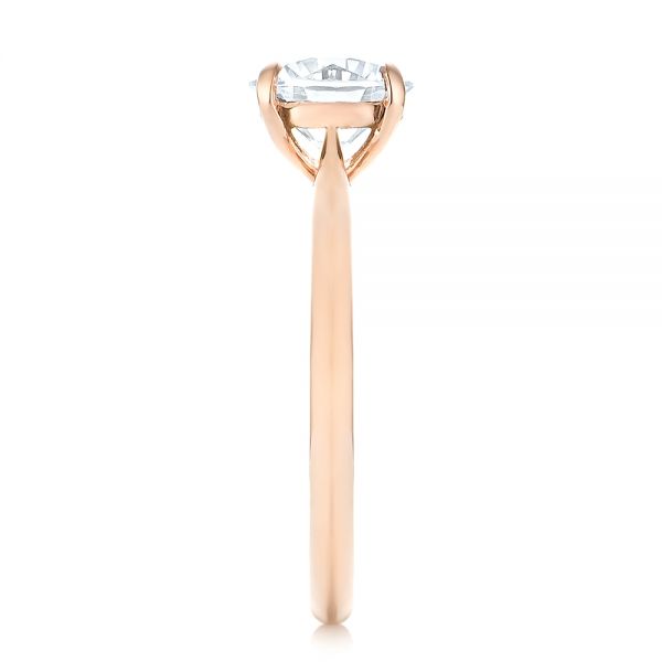 18k Rose Gold 18k Rose Gold Solitaire Diamond Engagement Ring - Side View -  103297