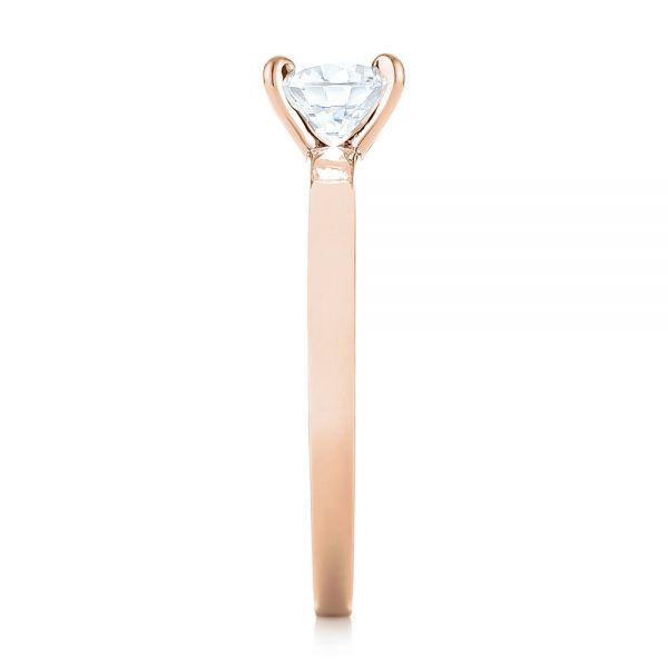 18k Rose Gold 18k Rose Gold Solitaire Diamond Engagement Ring - Side View -  103421