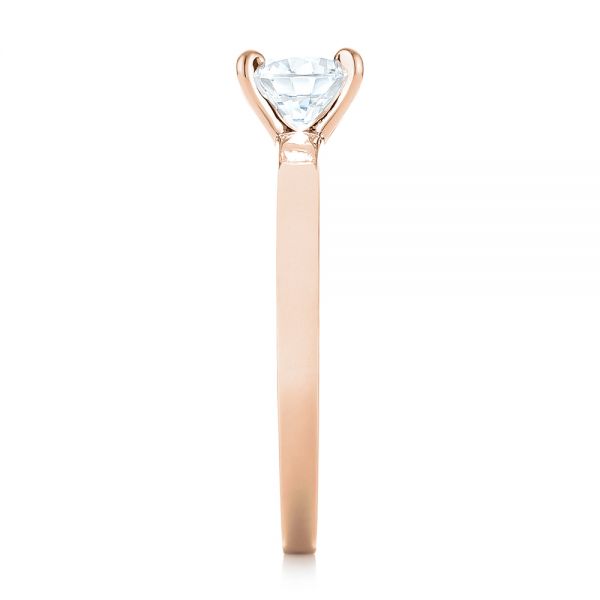 14k Rose Gold 14k Rose Gold Solitaire Diamond Engagement Ring - Side View - 103421