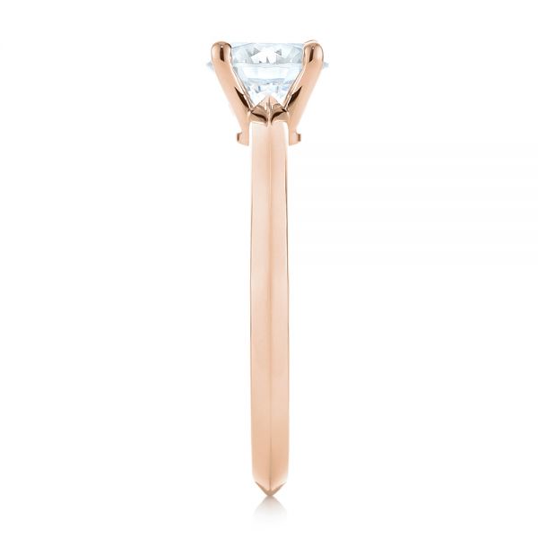 18k Rose Gold 18k Rose Gold Solitaire Diamond Engagement Ring - Side View -  103987