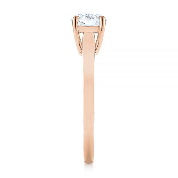 18k Rose Gold 18k Rose Gold Solitaire Diamond Engagement Ring - Side View -  104116