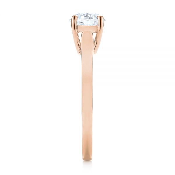 14k Rose Gold 14k Rose Gold Solitaire Diamond Engagement Ring - Side View - 104116