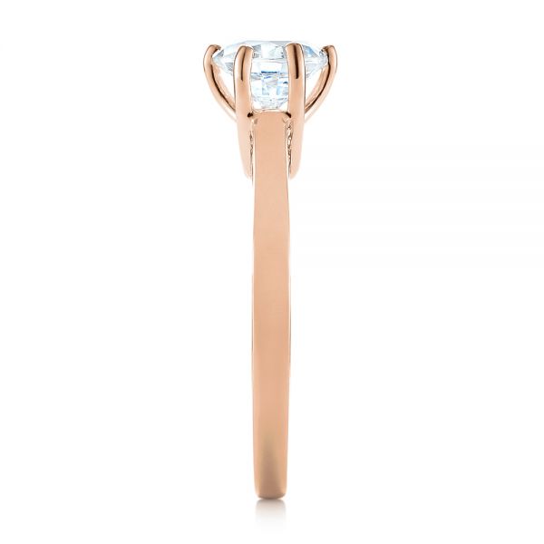 18k Rose Gold 18k Rose Gold Solitaire Diamond Engagement Ring - Side View - 104120