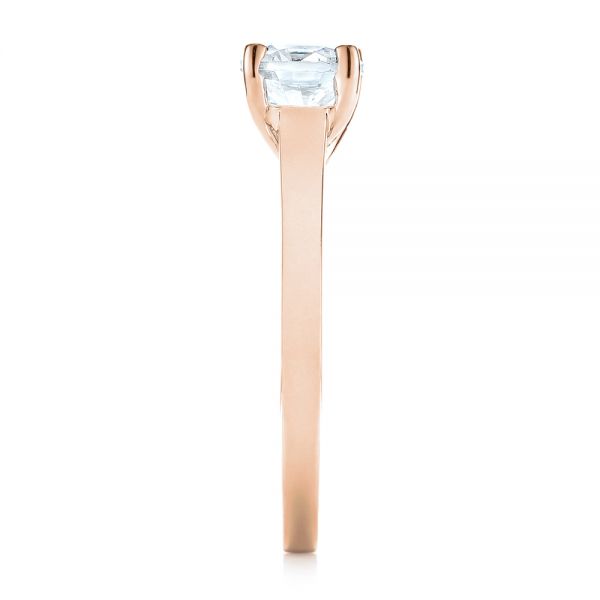 18k Rose Gold 18k Rose Gold Solitaire Diamond Engagement Ring - Side View -  104174