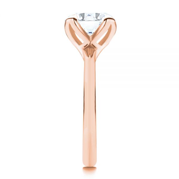 18k Rose Gold 18k Rose Gold Solitaire Diamond Engagement Ring - Side View -  107132