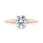 18k Rose Gold 18k Rose Gold Solitaire Diamond Engagement Ring - Top View -  103296 - Thumbnail