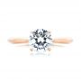 14k Rose Gold Solitaire Diamond Engagement Ring - Top View -  103297 - Thumbnail