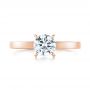 18k Rose Gold 18k Rose Gold Solitaire Diamond Engagement Ring - Top View -  103421 - Thumbnail