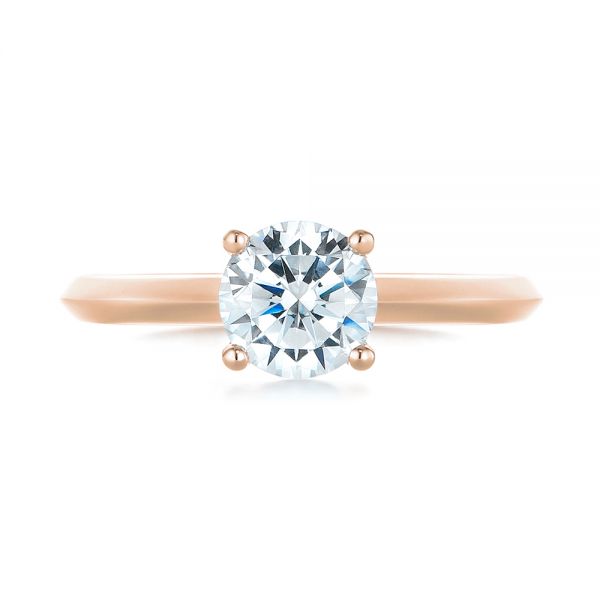 14k Rose Gold 14k Rose Gold Solitaire Diamond Engagement Ring - Top View -  103987