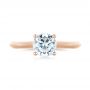 18k Rose Gold 18k Rose Gold Solitaire Diamond Engagement Ring - Top View -  103987 - Thumbnail