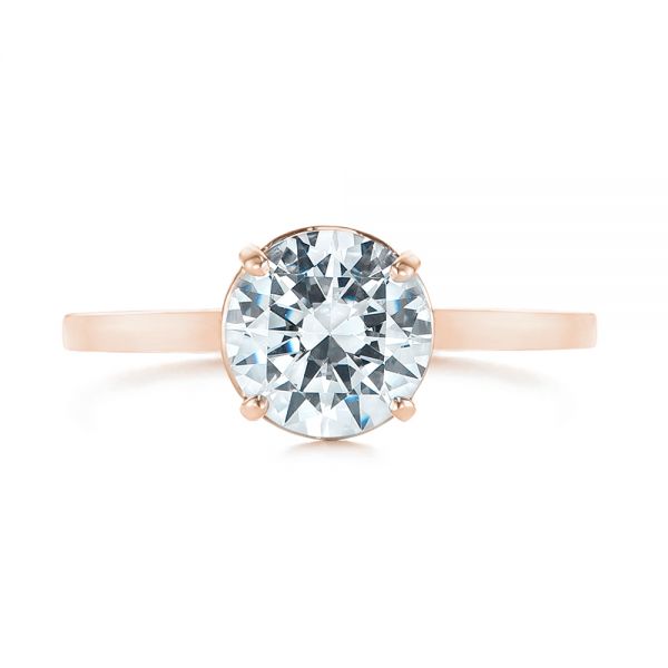 14k Rose Gold 14k Rose Gold Solitaire Diamond Engagement Ring - Top View -  104008