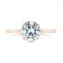 18k Rose Gold 18k Rose Gold Solitaire Diamond Engagement Ring - Top View -  104008 - Thumbnail