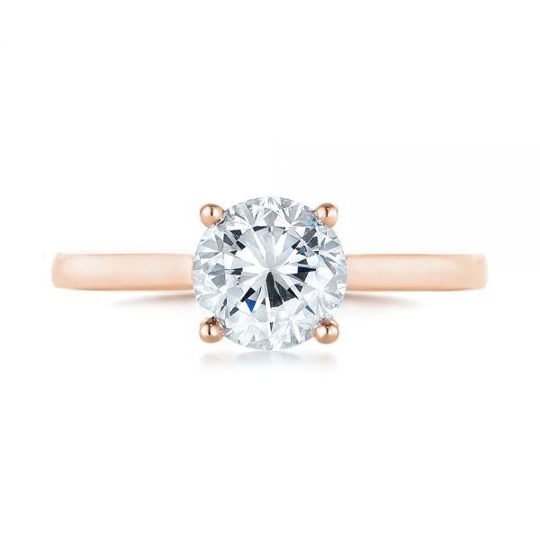 14k Rose Gold 14k Rose Gold Solitaire Diamond Engagement Ring - Top View -  104087