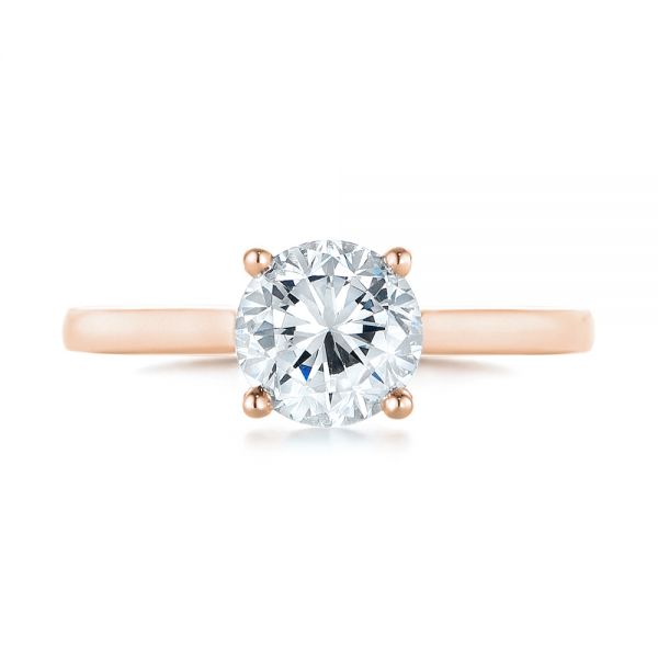 18k Rose Gold 18k Rose Gold Solitaire Diamond Engagement Ring - Top View -  104087