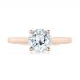 18k Rose Gold 18k Rose Gold Solitaire Diamond Engagement Ring - Top View -  104087 - Thumbnail