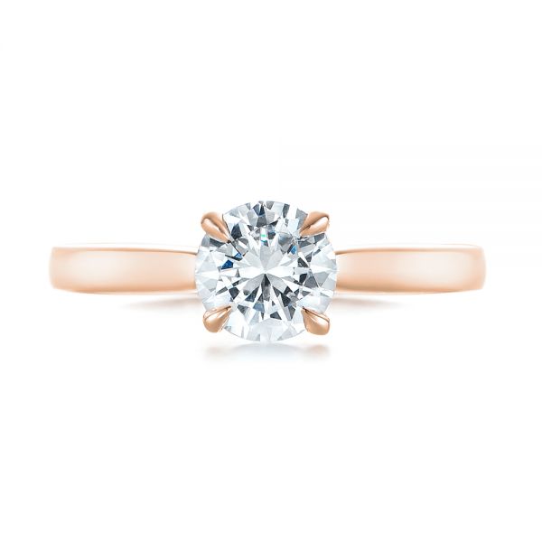 18k Rose Gold 18k Rose Gold Solitaire Diamond Engagement Ring - Top View -  104090