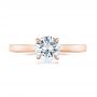 18k Rose Gold 18k Rose Gold Solitaire Diamond Engagement Ring - Top View -  104090 - Thumbnail