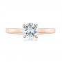 18k Rose Gold 18k Rose Gold Solitaire Diamond Engagement Ring - Top View -  104090 - Thumbnail