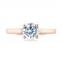 18k Rose Gold 18k Rose Gold Solitaire Diamond Engagement Ring - Top View -  104116 - Thumbnail
