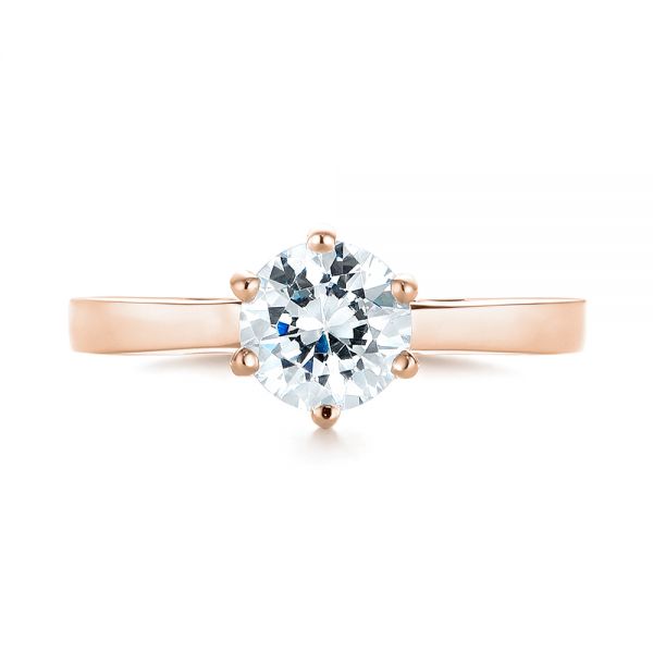 14k Rose Gold 14k Rose Gold Solitaire Diamond Engagement Ring - Top View -  104120