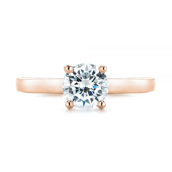 14k Rose Gold 14k Rose Gold Solitaire Diamond Engagement Ring - Top View - 104174