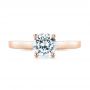 18k Rose Gold 18k Rose Gold Solitaire Diamond Engagement Ring - Top View -  104174 - Thumbnail