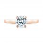 14k Rose Gold 14k Rose Gold Solitaire Diamond Engagement Ring - Top View -  104174 - Thumbnail