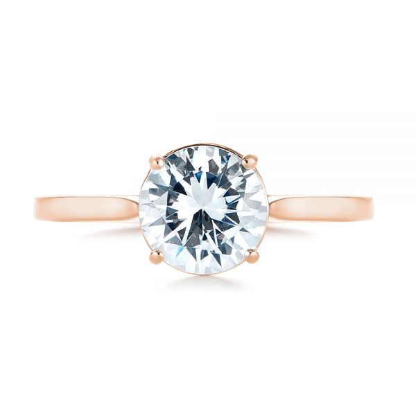 14k Rose Gold 14k Rose Gold Solitaire Diamond Engagement Ring - Top View -  104209