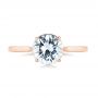 18k Rose Gold 18k Rose Gold Solitaire Diamond Engagement Ring - Top View -  104209 - Thumbnail