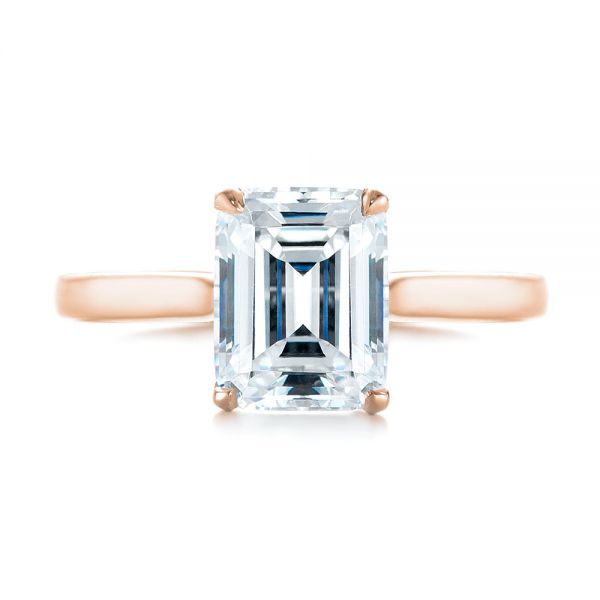 14k Rose Gold 14k Rose Gold Solitaire Diamond Engagement Ring - Top View - 104210