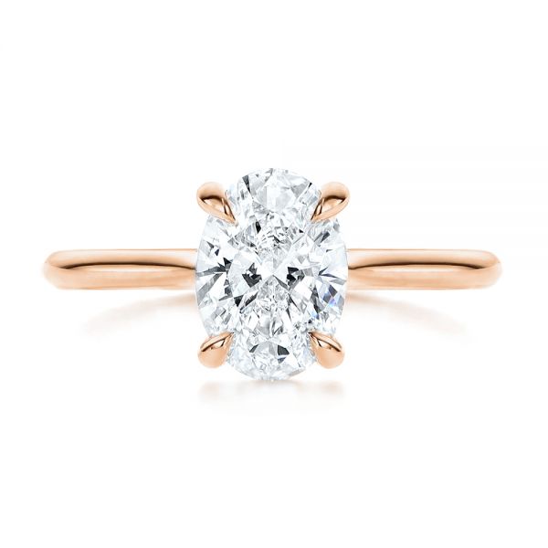 18k Rose Gold 18k Rose Gold Solitaire Diamond Engagement Ring - Top View -  106437