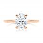 18k Rose Gold 18k Rose Gold Solitaire Diamond Engagement Ring - Top View -  106437 - Thumbnail