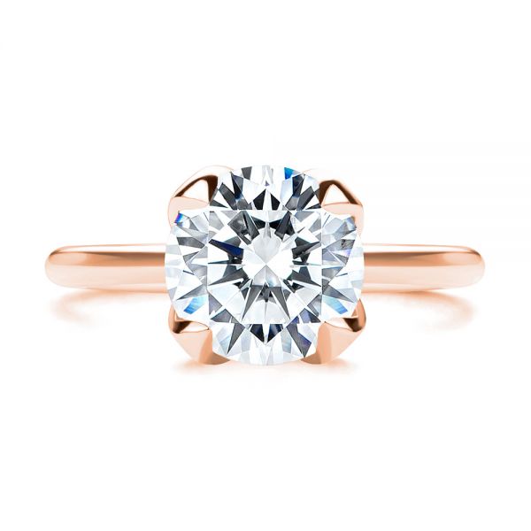 14k Rose Gold 14k Rose Gold Solitaire Diamond Engagement Ring - Top View -  107132