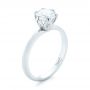 14k White Gold Solitaire Diamond Engagement Ring - Three-Quarter View -  103296 - Thumbnail